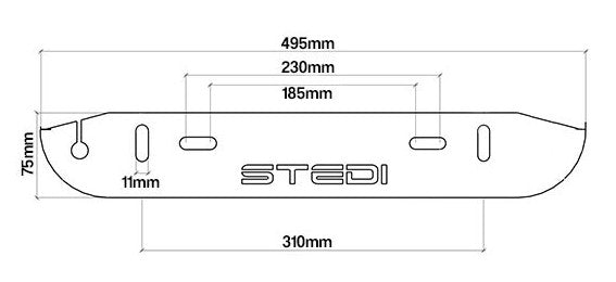 Stedi Number Plate Light Mounting Bracket - BRKNMPL-BLK-1