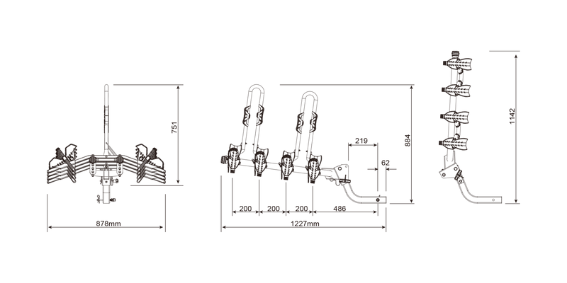 Buzzrack Buzzybee H4 (Hitch) 4 Bike Platform Rack - BR-4H-BUZZYBEE