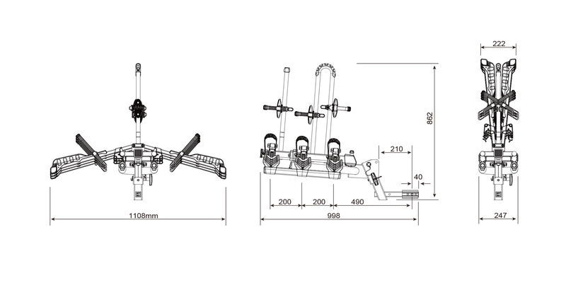 Buzzrack Eazzy H3 (Hitch) 3 Bike Platform Rack - BR-EAZZY-3H