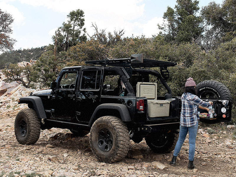 Front Runner Jeep Wrangler JK 4 Door (2007-2018) Extreme 1/2 Roof Rack Kit - by Front Runner - KRJW004T