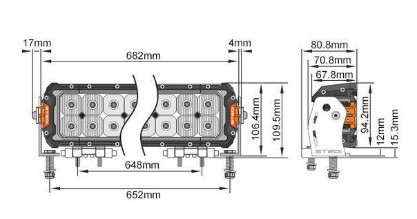 Stedi ST3303 Pro 28.2 Inch Double Row Ultra High Output LED Light Bar - LED3303-PRO-40L