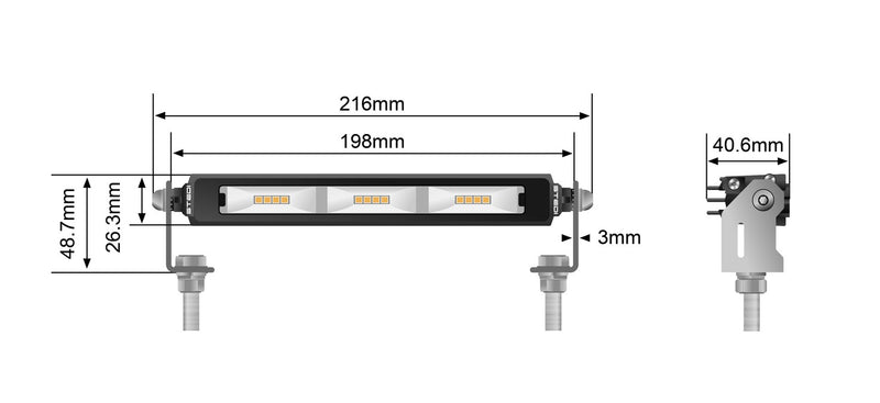 Stedi Micro V2 7.8 Inch 12 LED Flood Light (Amber) LEDMICRO-18W-AMBER