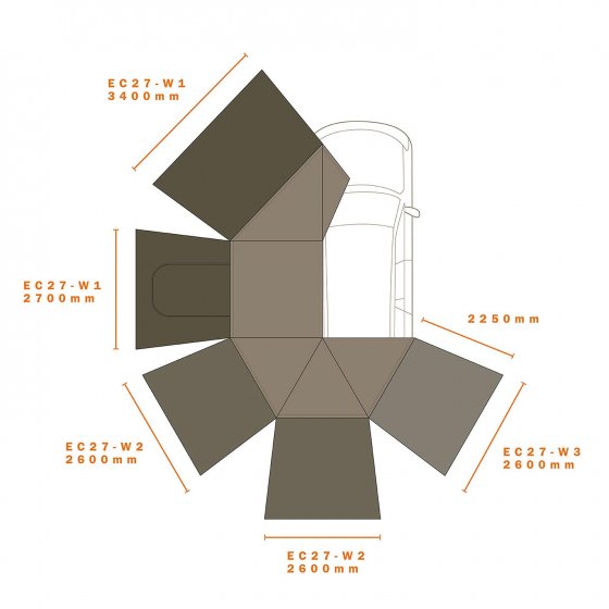 Darche Eclipse 270 Gen 2 Wall 2 Left (T050801743B)